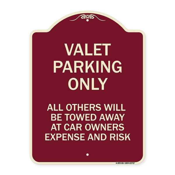 Valet Parking All Others Towed Heavy-Gauge Aluminum Architectural Sign, 24" x 18", BU-1824-22757
